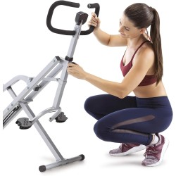 Marcy Máquina de sentadillas para entrenamiento de glúteos y quads XJ-6334, plata y negro