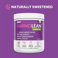 RSP Vegan AminoLean – Completamente natural para antes del entrenamiento con BCAA Vegano, amino energía todo-en-uno, gestión de