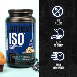 Jacked Factory Auténtico polvo aislado de proteína de suero alimentado con pasto ISO – Bajo en carbohidratos, proteína de