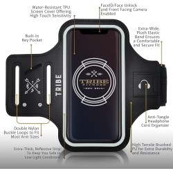 TRIBE - Funda brazalete resistente al agua para teléfono celular, soporte para correr para iPhone Pro Max Plus Mini SE