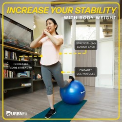 URBNFit - Pelota de ejercicio para yoga y entrenamiento, estabilidad del embarazo, bola de equilibrio suiza antiestallido con