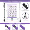 Goocrun Portable Pilates Bar Kit with Resistance Bands for Men and Women - 3 Set Exercise Resistance Bands - Multifunctional