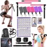 Goocrun Portable Pilates Bar Kit with Resistance Bands for Men and Women - 3 Set Exercise Resistance Bands - Multifunctional