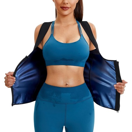 Traje de sauna Junlan para mujer, chaleco de entrenamiento ajustado para mujer, top para sudar, modelador de la figura para