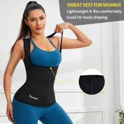 Traje de sauna Junlan para mujer, chaleco de entrenamiento ajustado para mujer, top para sudar, modelador de la figura para