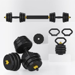 FEIERDUN Adjustable Dumbbells, 44/66lbs Free Weight Set with 4 Modes, Used as Barbell, Kettlebells, Push up Stand, Fitness