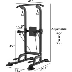 WMK Power Tower - Barra de dominadas para gimnasio en casa, entrenamiento de fuerza, equipo de entrenamiento de fitness, altura