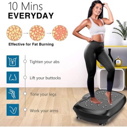 Natini Máquina de ejercicio de placa vibratoria, plataforma de vibración para entrenamiento de cuerpo completo, máquina de