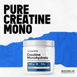 Bucked Up Monohidrato de creatina, 8.82 oz de polvo micronizado, esenciales (50 porciones)