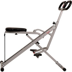 Sunny Health & Fitness Row-N-Ride Squat Assist Trainer for Glutes Workout With Adjustable Resistance, Easy Setup & Foldable