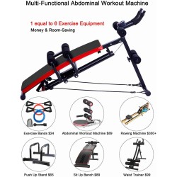 KESHWELL Máquina de entrenamiento abdominal, equipo de ejercicio de abdominales para gimnasio en casa, banco ajustable para