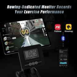 HouseFit Rowing Machine 350LB Weight Capacity for Home use with Big LCD Monitor Water Row Machine, Tablet Holder and Comfortable