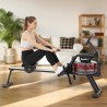 HouseFit Rowing Machine 350LB Weight Capacity for Home use with Big LCD Monitor Water Row Machine, Tablet Holder and Comfortable