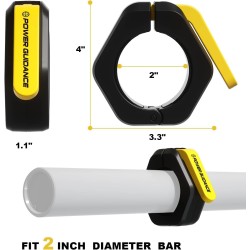 POWER GUIDANCE Abrazaderas de barra olímpicas de 2 pulgadas, abrazaderas de pesas antideslizantes, de liberación rápida, para