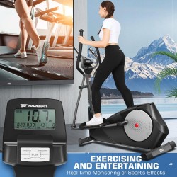 YOUNGFIT Elliptical Machine, 95% Pre-Installed Elliptical Exercise Machine Trainer with 22 Resistance Levels Hyper-Quiet