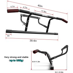 ONETWOFIT Barra de dominadas para puerta, barras de dominadas de entrenamiento de fuerza sin tornillos, barra de barbilla