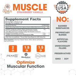 Genius Muscle Builder - El mejor optimizador de crecimiento anabólico natural para hombres y mujeres. Suplemento de aumento de