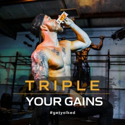 YOLKED - Suplemento de construcción muscular totalmente natural probado clínicamente y certificado por NSF - Aumenta el músculo