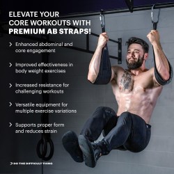 DMoose Hanging Ab Straps for Pull Up Bar & Abdominal Muscle Building, Rip Resistant and Padded Arm Support for Ab Workout, Ab