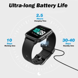 Reloj inteligente para teléfonos Android compatible con iPhone, monitor de frecuencia cardíaca, monitor de sueño, contador de