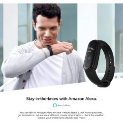 Amazfit Band 5 - Monitor de actividad física con Alexa incorporado, duración de batería de 15 días, oxígeno en sangre,